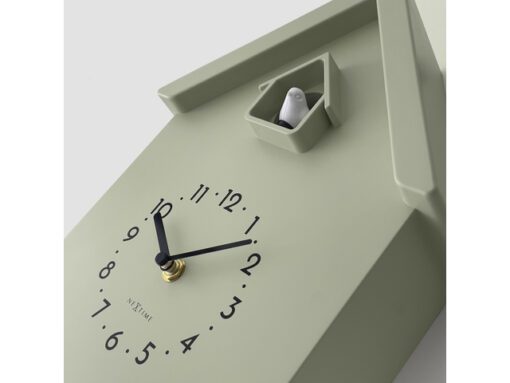 Wandklok NeXtime Twitter 21,5x41,5 cm olijfgroen