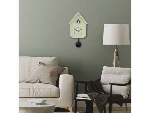 Wandklok NeXtime Twitter 21,5x41,5 cm olijfgroen