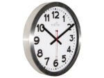 Wandklok NeXtime dia. 35 cm, aluminium, wit, 'Station'      Radio Controlled (DCF)