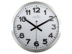 Wandklok NeXtime dia. 35 cm, aluminium, wit, 'Station'      Radio Controlled (DCF)