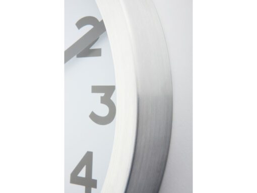 Wandklok NeXtime dia. 35 cm, aluminium, wit, 'Station'      Radio Controlled (DCF)