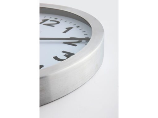 Wandklok NeXtime dia. 35 cm, aluminium, wit, 'Station'      Radio Controlled (DCF)