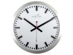Wandklok NeXtime dia. 35 cm, aluminium, wit, 'Station'      Radio Controlled (DCF)
