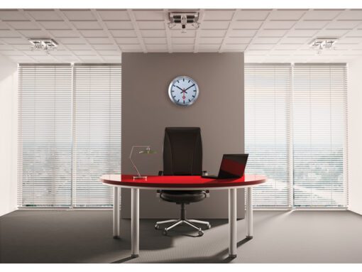 Wandklok NeXtime dia. 35 cm, geborsteld aluminium, 'Station'
