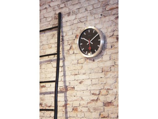 Wandklok NeXtime dia. 35 cm, geborsteld aluminium, 'Station'
