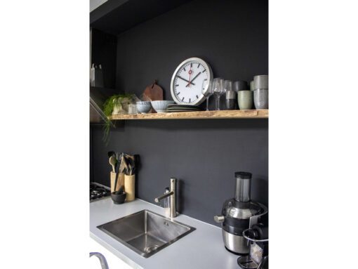Wandklok NeXtime dia. 35 cm, geborsteld aluminium, 'Station'