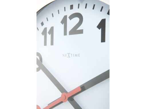 Wandklok NeXtime dia. 35 cm, geborsteld aluminium, 'Station'