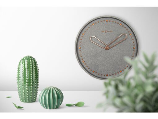 Wandklok NeXtime dia. 35 cm, polyresin, grijs