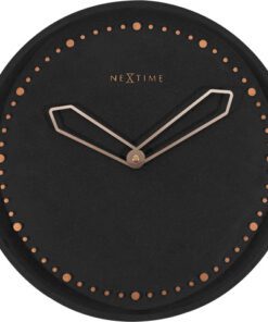 Wandklok NeXtime dia. 35 cm, polyresin, zwart