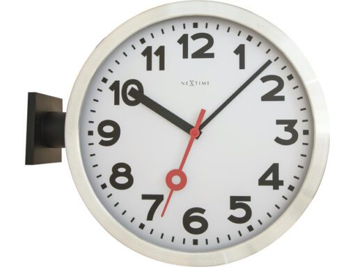 Wandklok NeXtime dia. 38 cm, aluminium/glas, wit