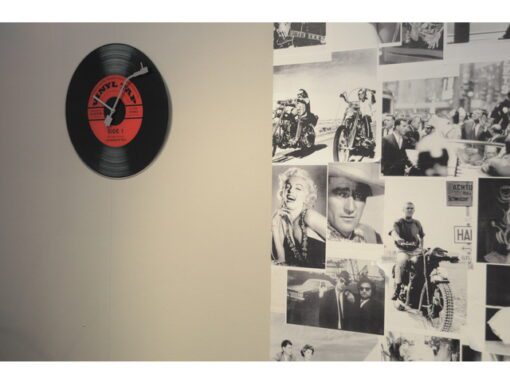 Wandklok NeXtime dia. 43 cm, glas, 'Vinyl Tap'