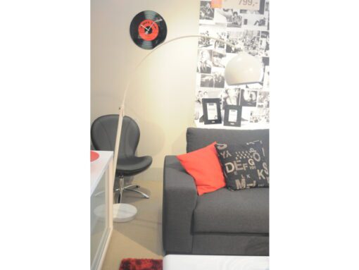 Wandklok NeXtime dia. 43 cm, glas, 'Vinyl Tap'