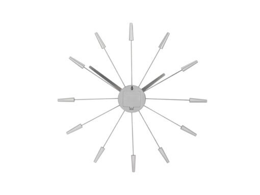 Wandklok NeXtime dia. 58 cm, metaal, zilver, 'Plug inn'