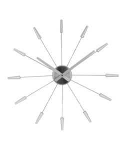 Wandklok NeXtime dia. 58 cm, metaal, zilver, 'Plug inn'