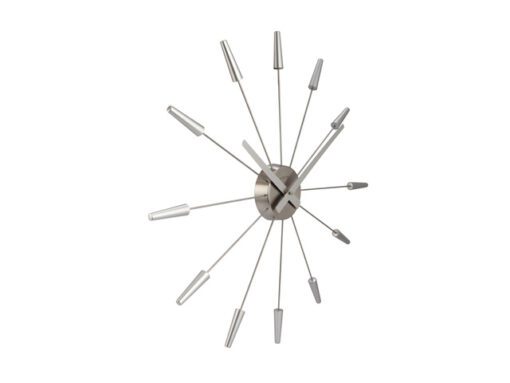 Wandklok NeXtime dia. 58 cm, metaal, zilver, 'Plug inn'