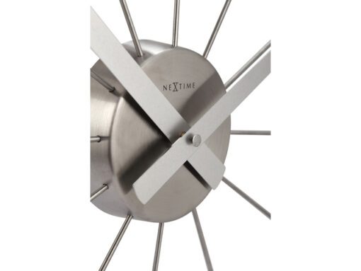 Wandklok NeXtime dia. 58 cm, metaal, zilver, 'Plug inn'