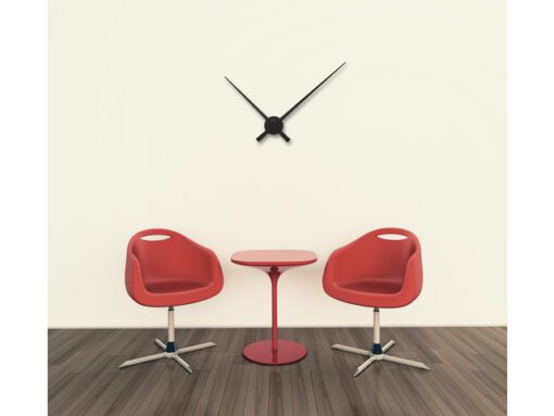 Wandklok NeXtime dia. 85 cm, aluminium, zwart, Hands
