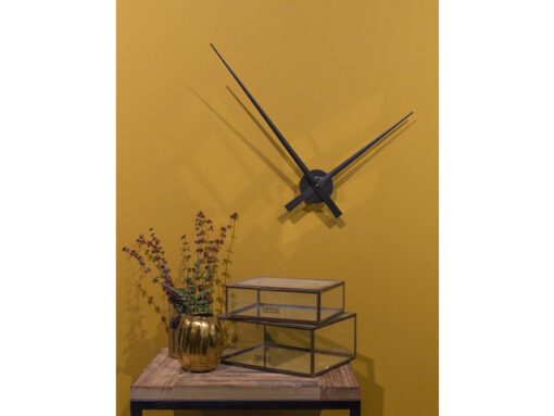 Wandklok NeXtime dia. 85 cm, aluminium, zwart, Hands