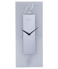 Wandklok Nextime 20x50cm glas Frosted/Mirror Dali