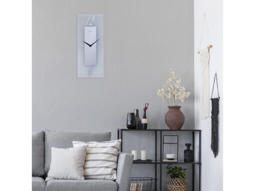 Wandklok Nextime 20x50cm glas Frosted/Mirror Dali