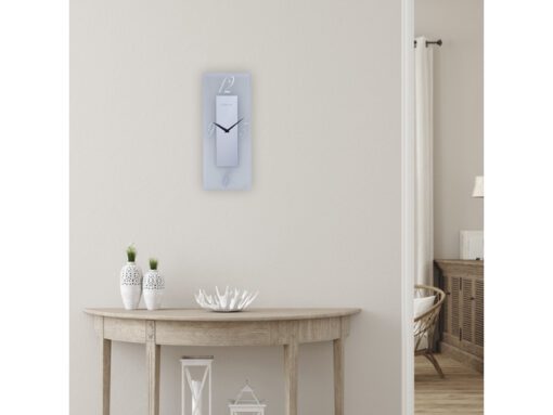 Wandklok Nextime 20x50cm glas Frosted/Mirror Dali