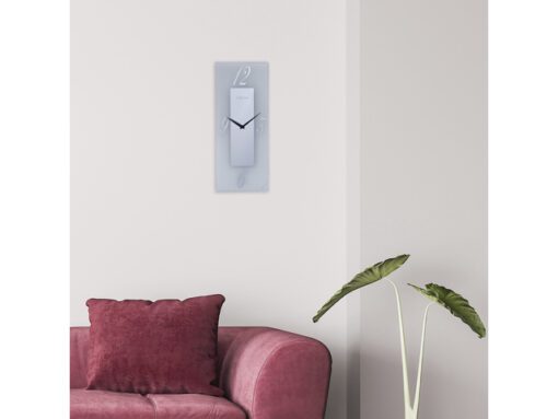 Wandklok Nextime 20x50cm glas Frosted/Mirror Dali