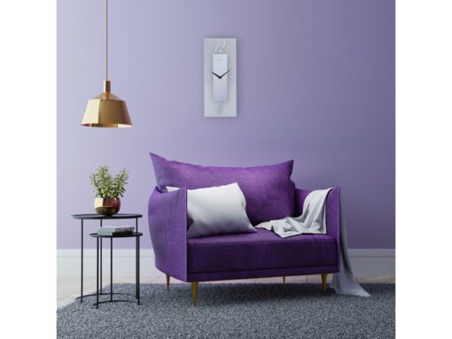 Wandklok Nextime 20x50cm glas Frosted/Mirror Dali