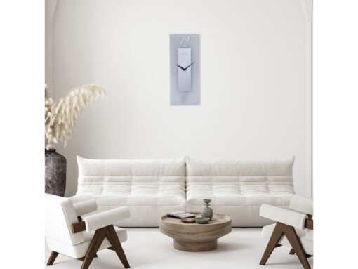 Wandklok Nextime 20x50cm glas Frosted/Mirror Dali
