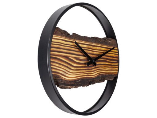 Wandklok Nextime 30cm Forest hout/metaal stil uurwerk