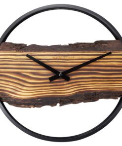 Wandklok Nextime 30cm Forest hout/metaal stil uurwerk