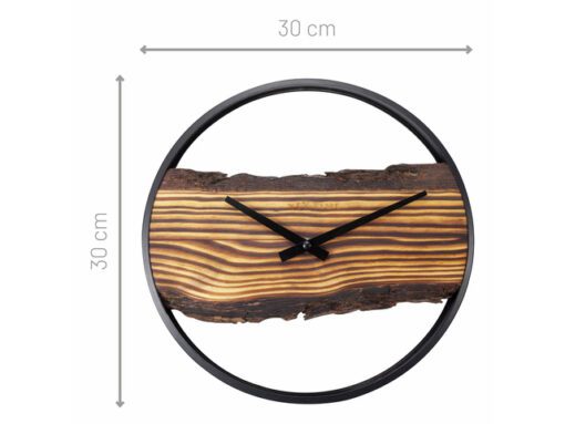 Wandklok Nextime 30cm Forest hout/metaal stil uurwerk