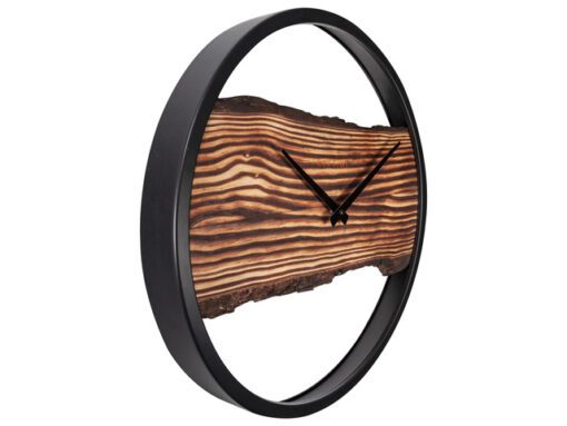 Wandklok Nextime 45cm Forest Large hout/metaal stil uurwerk
