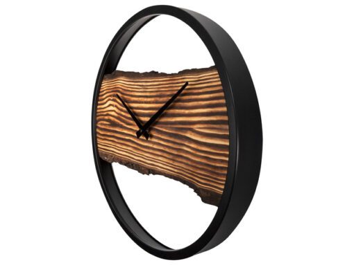 Wandklok Nextime 45cm Forest Large hout/metaal stil uurwerk