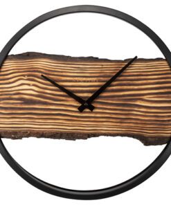 Wandklok Nextime 45cm Forest Large hout/metaal stil uurwerk