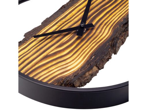 Wandklok Nextime 45cm Forest Large hout/metaal stil uurwerk