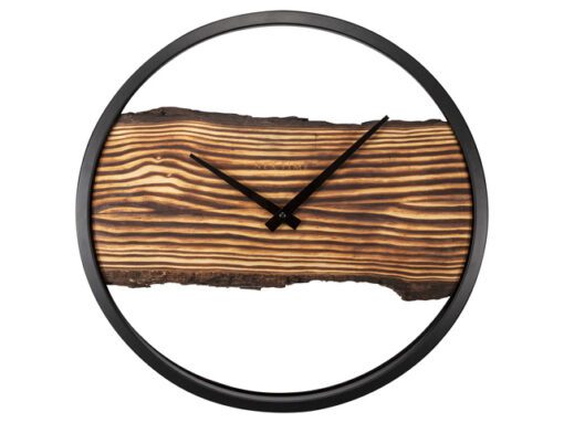 Wandklok Nextime 45cm Forest Large hout/metaal stil uurwerk