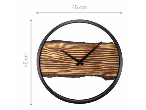 Wandklok Nextime 45cm Forest Large hout/metaal stil uurwerk