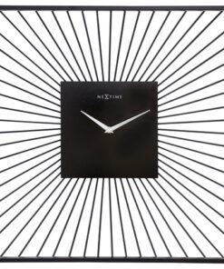 Wandklok Nextime 45x45x15 zwart metaal Vasco Square