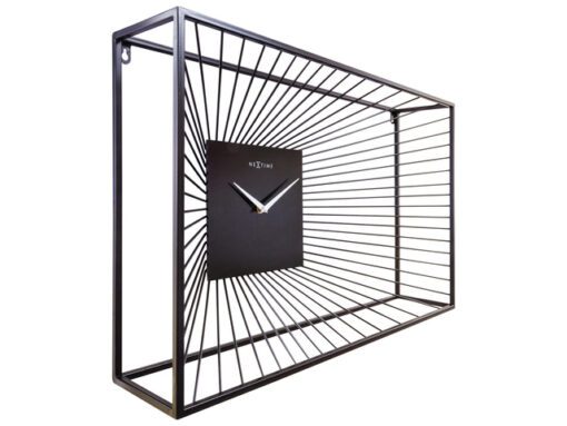 Wandklok Nextime 70x45x15 cm zwart metaal Vasco