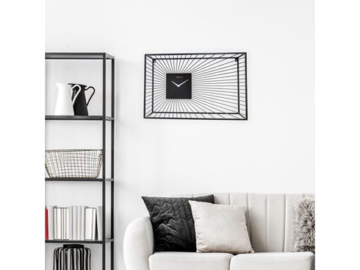 Wandklok Nextime 70x45x15 cm zwart metaal Vasco