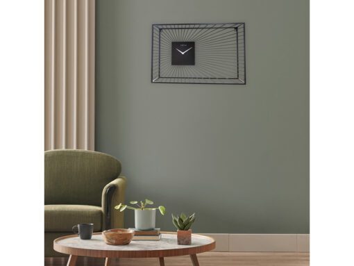 Wandklok Nextime 70x45x15 cm zwart metaal Vasco