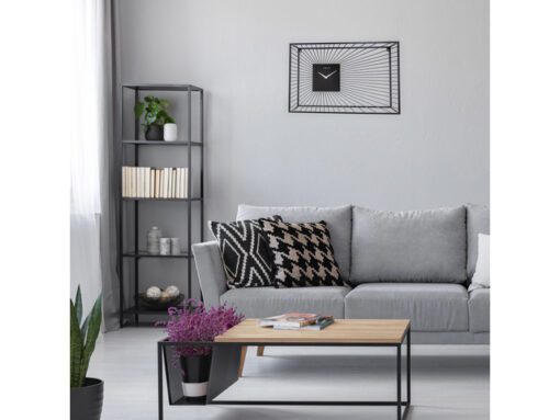 Wandklok Nextime 70x45x15 cm zwart metaal Vasco