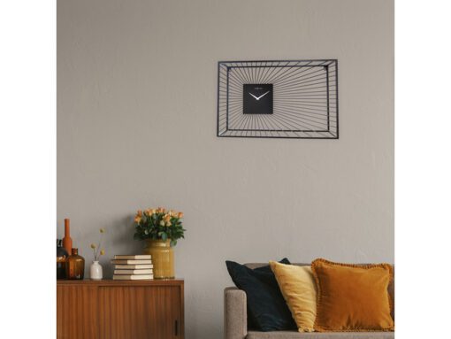 Wandklok Nextime 70x45x15 cm zwart metaal Vasco