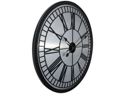 Wandklok Nextime Cleopatra Mirror dia 56cm glas zwart