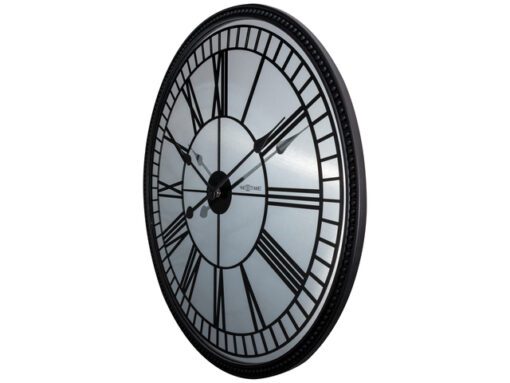 Wandklok Nextime Cleopatra Mirror dia 56cm glas zwart