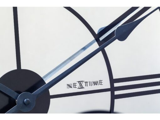 Wandklok Nextime Cleopatra Mirror dia 56cm glas zwart