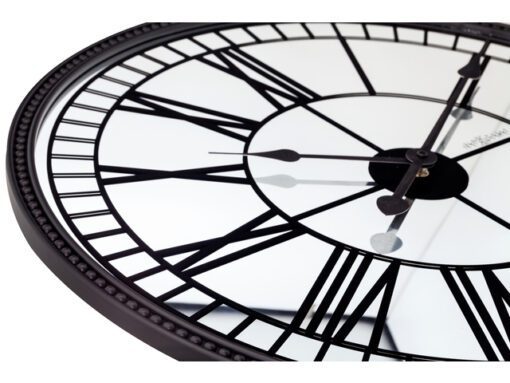Wandklok Nextime Cleopatra Mirror dia 56cm glas zwart