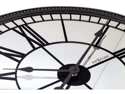 Wandklok Nextime Cleopatra Mirror dia 56cm glas zwart