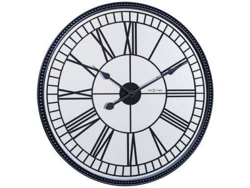 Wandklok Nextime Cleopatra Mirror dia 56cm glas zwart
