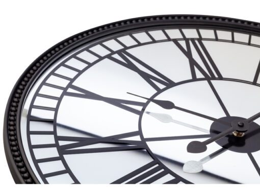 Wandklok Nextime Cleopatra Mirror dia 56cm glas zwart
